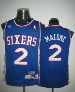 Jerseys Factory Cheap Throwback 76ers #2 Malone Blue Stitched NB