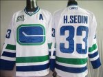 Jerseys Factory Cheap Canucks #33 Henrik Sedin Embroidered White