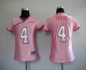 Jerseys Factory Cheap Vikings #4 Brett Favre Pink Lady Embroider