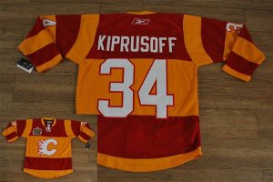 Jerseys Factory Cheap Flames #34 Miikka Kiprusoff Embroidered Re