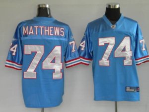 Jerseys Factory Cheap Oilers #74 Bruce Matthews Baby Blue Stitch
