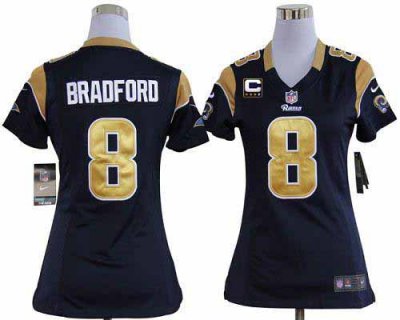 Jerseys Factory Cheap Nike Rams #8 Sam Bradford Navy Blue Team C