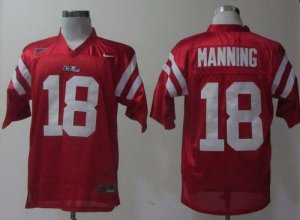 Jerseys Factory Cheap Rebels #18 Archie Manning Red Embroidered