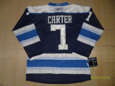 Jerseys Factory Cheap Blue Jackets #7 Jeff Carter Blue Third Emb