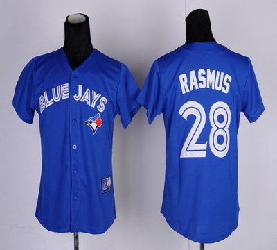 Jerseys Factory Cheap Blue Jays #28 Colby Rasmus Blue Women's Fa