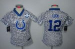 Jerseys Factory Cheap Nike Colts #12 Andrew Luck Zebra With 30TH