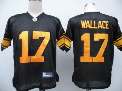 Jerseys Factory Cheap Steelers #17 Mike Wallace Black With Yello