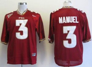 Jerseys Factory Cheap Seminoles #3 E.J Manuel Red Embroidered NC