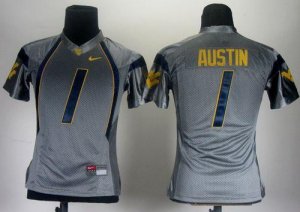 Jerseys Factory Cheap Mountaineers #1 Tavon Austin Grey Women's