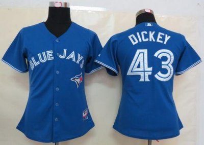 Jerseys Factory Cheap Blue Jays #43 R.A. Dickey Blue Women's Fas