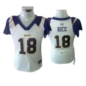 Jerseys Factory Cheap Vikings #18 Sidney Rice White Women's Fiel