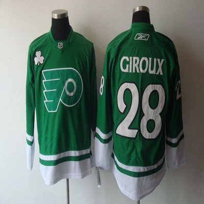 Jerseys Factory Cheap Flyers #28 Claude Giroux Green St. Patty's