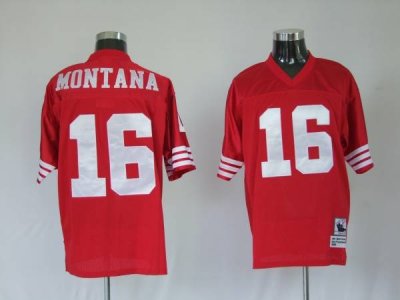 Jerseys Factory Cheap Mitchell and Ness 49ers Joe Montana #16 Em