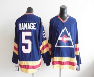 Jerseys Factory Cheap Avalanche CCM Throwback #5 Rob Ramage Blue