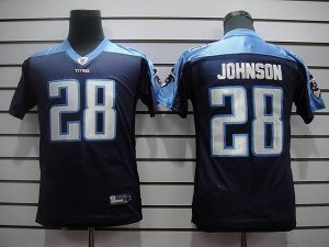 Jerseys Factory Cheap Titans #28 Chris Johnson Dark Blue Embroid