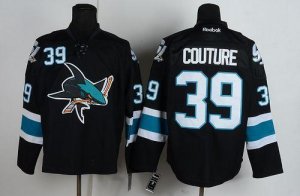 Jerseys Factory Cheap Sharks #39 Logan Couture Black Embroidered