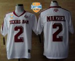 Jerseys Factory Cheap Aggies #2 Johnny Manziel White Techfit SEC