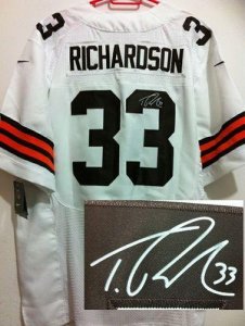 Jerseys Factory Cheap Nike Browns #33 Trent Richardson White Men