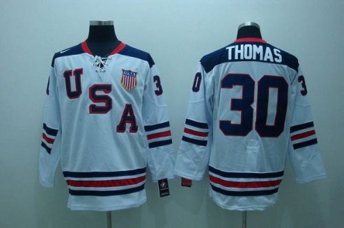 Jerseys Factory Cheap 2010 Olympic Team USA #30 Tim Thomas Embro