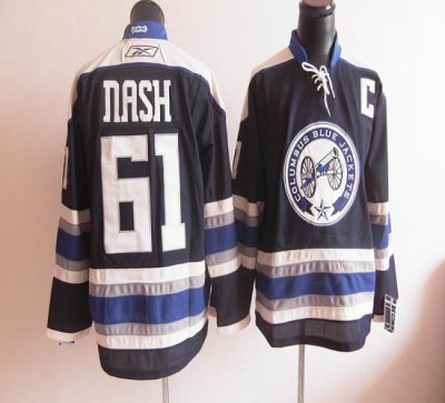 Jerseys Factory Cheap Blue Jackets #61 Rick Nash Blue Third Embr