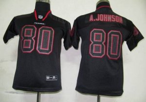 Jerseys Factory Cheap Texans #80 A.Johnson Lights Out Black Embr