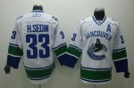 Jerseys Factory Cheap Canucks #33 Henrik Sedin Embroidered White