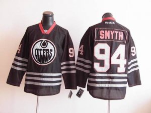 Jerseys Factory Cheap Oilers #94 Ryan Smyth Black Ice Embroidere