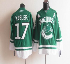 Jerseys Factory Cheap Canucks St Patty's Day #17 Ryan Kesler Gre