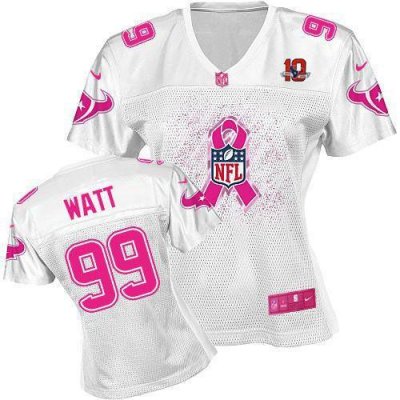 Jerseys Factory Cheap Nike Texans #99 J.J. Watt White With 10TH