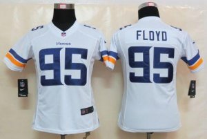 Jerseys Factory Cheap Nike Vikings #95 Sharrif Floyd White Women