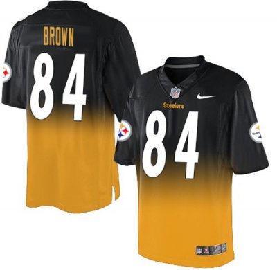 Jerseys Factory Cheap Nike Steelers #84 Antonio Brown Black/Gold