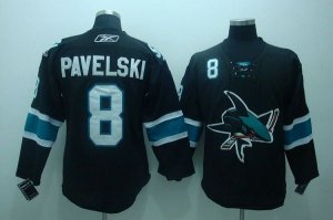 Jerseys Factory Cheap Sharks #8 Joe Pavelski Embroidered Black N