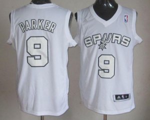 Jerseys Factory Cheap Spurs #9 Tony Parker White Winter On-Court