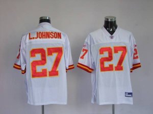 Jerseys Factory Cheap Chiefs #27 Larry Johnson White Stitched NF
