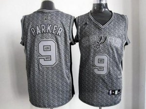 Jerseys Factory Cheap Spurs #9 Tony Parker Grey Static Fashion S