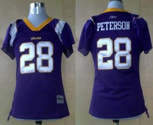 Jerseys Factory Cheap Vikings #28 Adrian Peterson Purple Women's