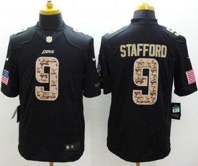 Jerseys Factory Cheap Nike Lions #9 Matthew Stafford Black Men's
