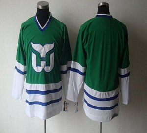 Jerseys Factory Cheap Whalers Blank CCM Throwback Green Embroide