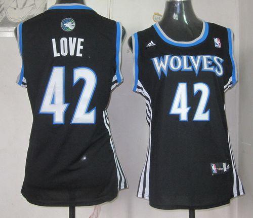 Jerseys Factory Cheap Timberwolves #42 Kevin Love Black Women's