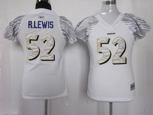 Jerseys Factory Cheap Ravens #52 Ray Lewis White Women's Zebra F