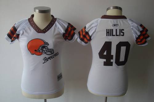 Jerseys Factory Cheap Browns #40 Peyton Hillis White 2011 Women'