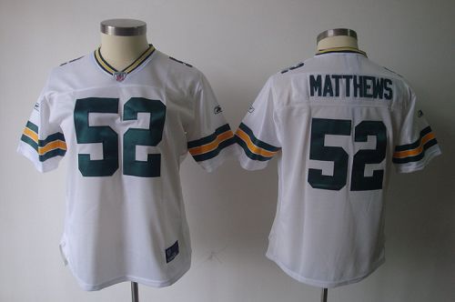 Jerseys Factory Cheap Packers #52 Clay Matthews White Women's Te
