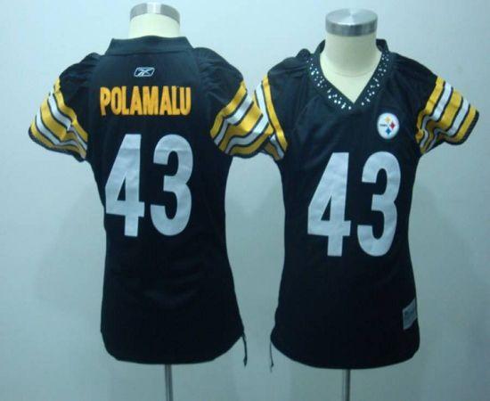 Jerseys Factory Cheap Steelers #43 Troy Polamalu Black Women's F