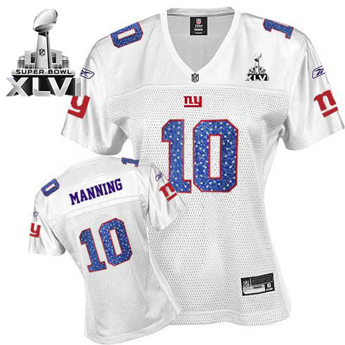 Jerseys Factory Cheap Giants #10 Eli Manning White Women's Sweet