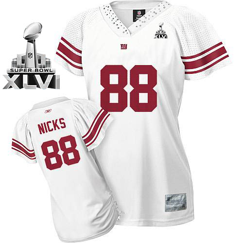 Jerseys Factory Cheap Giants #88 Hakeem Nicks White Women's Fiel