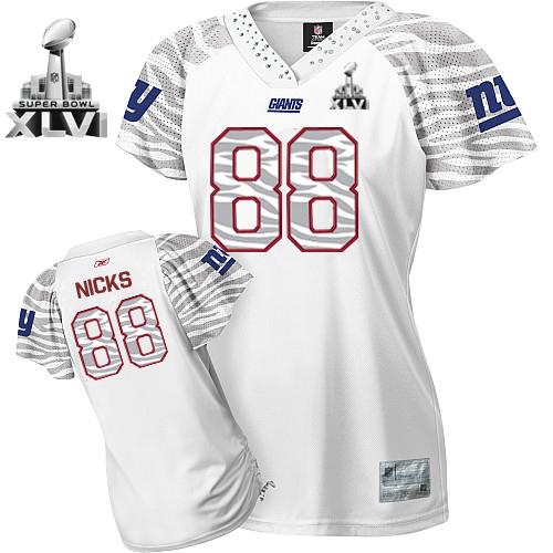 Jerseys Factory Cheap Giants #88 Hakeem Nicks White Women's Zebr