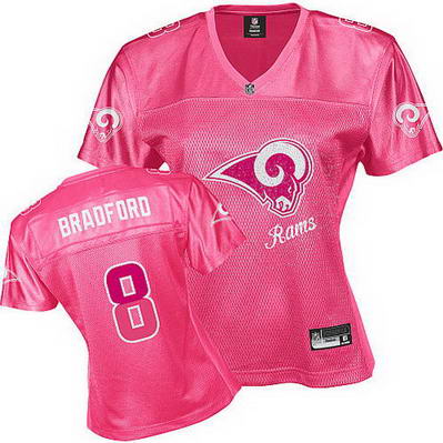 Jerseys Factory Cheap Rams #8 Sam Bradford Pink 2011 Women's Fem