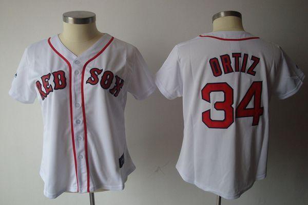 Jerseys Factory Cheap Red Sox #34 David Ortiz White Women's Fash