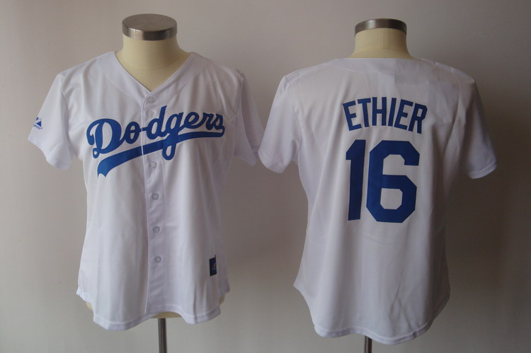 Jerseys Factory Cheap Dodgers #16 Andre Ethier White Lady Fashio