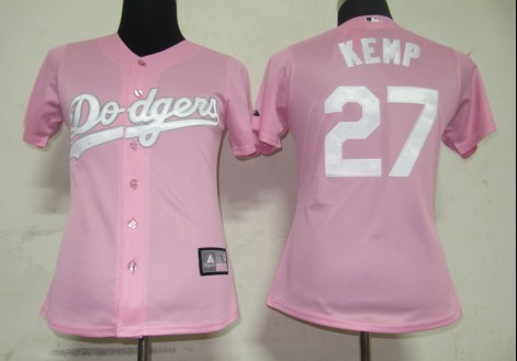 Jerseys Factory Cheap Dodgers #27 Matt Kemp Pink Lady Fashion Em